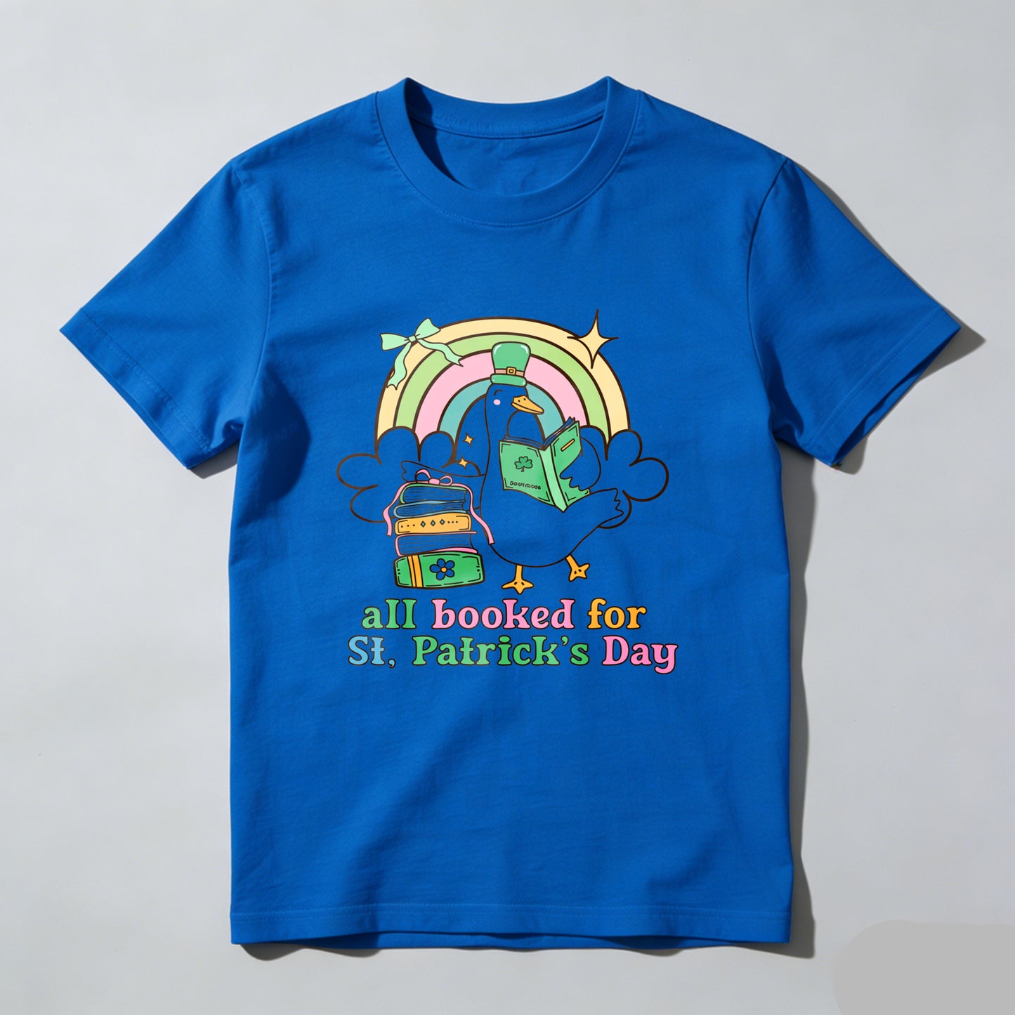 Wardrobecart Rainbow Duck Book Bag Shamrock Unisex Classic T-shirt