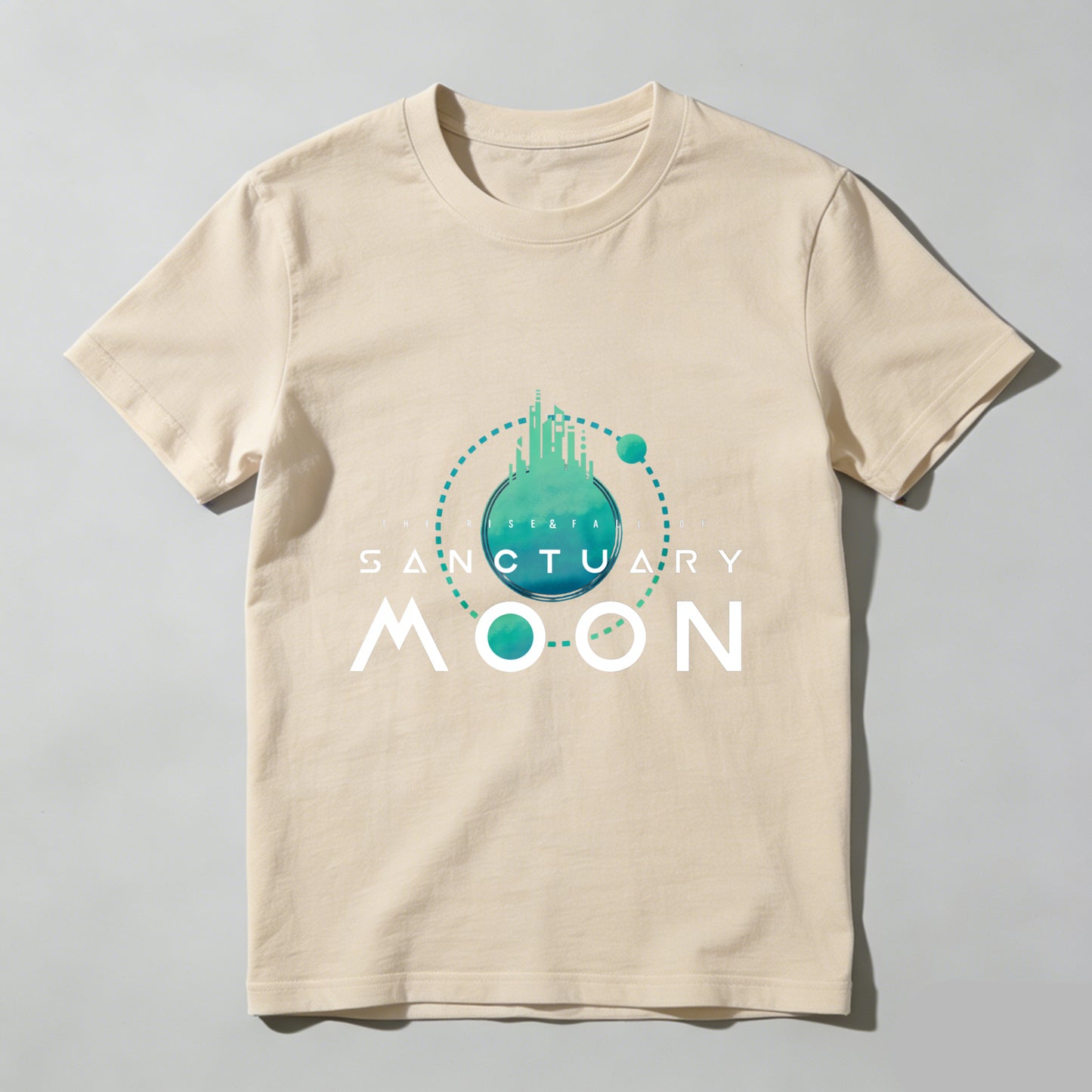 Wardrobecart Sanctuary Moon Planet Design With Cityscape Unisex Classic T-shirt