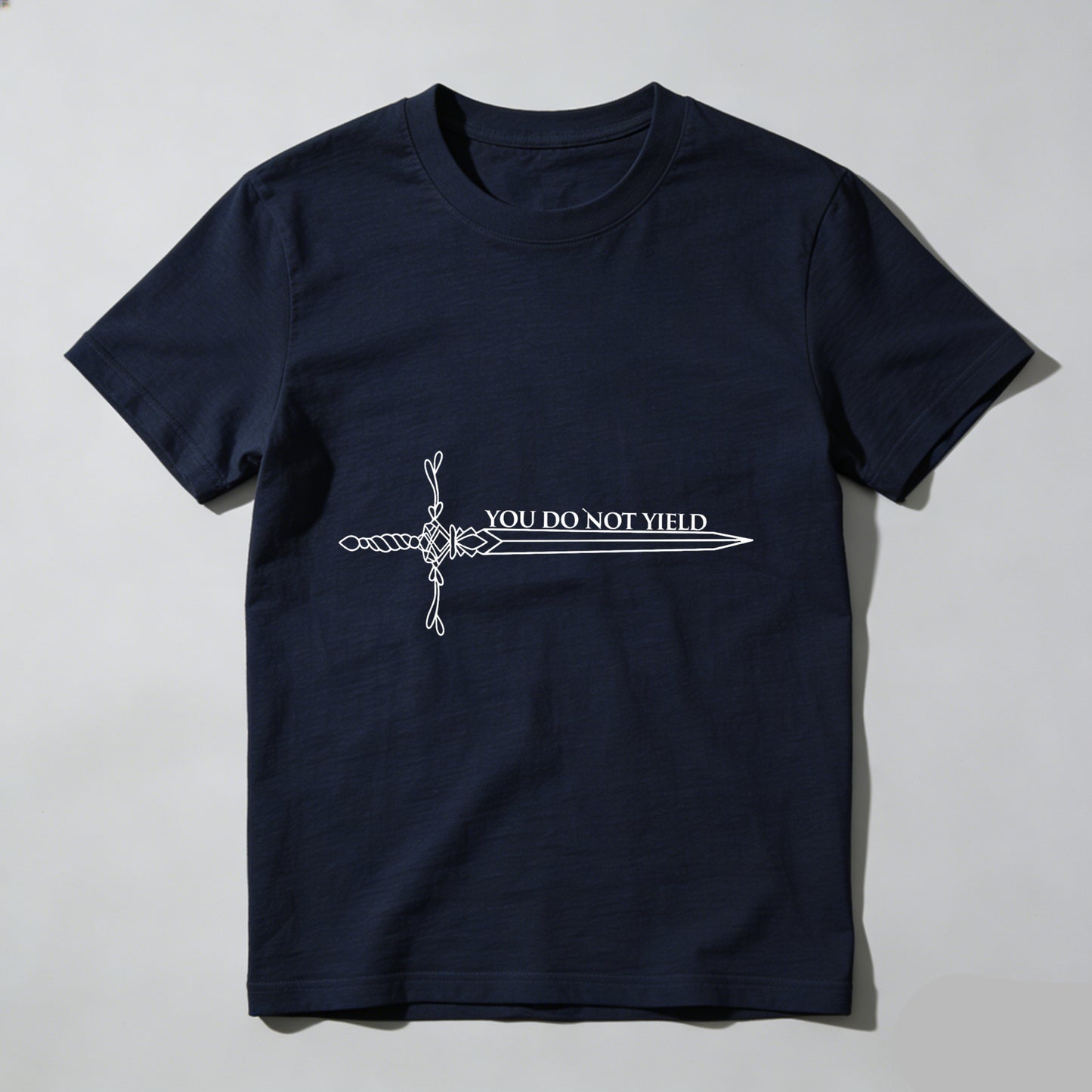 Wardrobecart Sword Design With Text You Do Not Yield Unisex Classic T-shirt