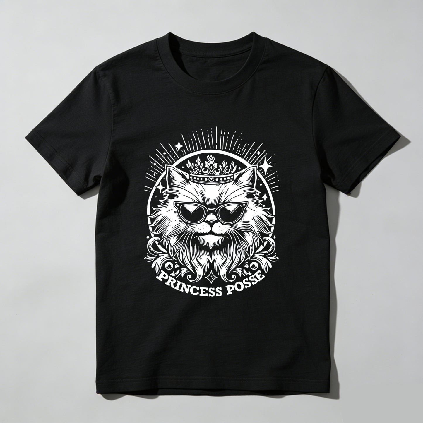 Wardrobecart Cat With Crown And Sunglasses Princess Posse Unisex Classic T-shirt