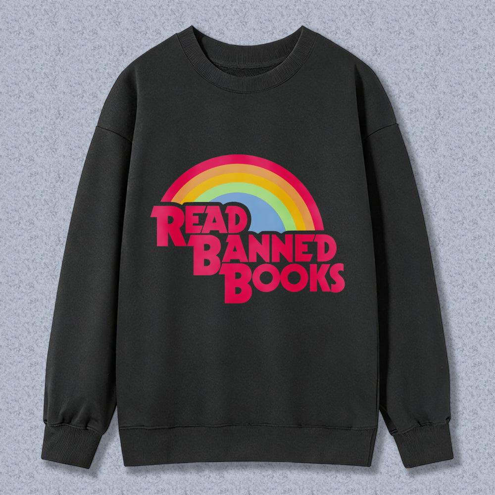 Wardrobecart Rainbow Read Banned Books Unisex Classic Sweatshirt
