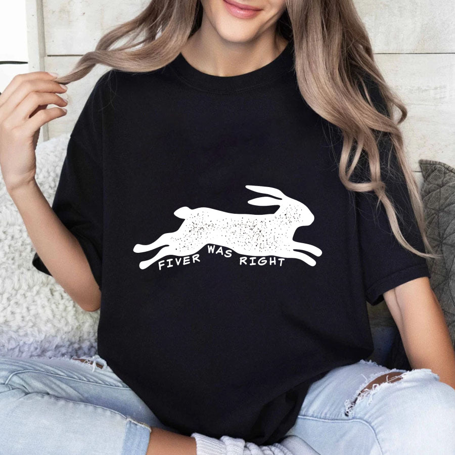 Wardrobecart Fiver Was Right Rabbit Print Unisex Classic T-shirt