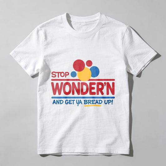 Stop Wondering Get Your Bread Up Humorous Mens Graphic T-Shirt