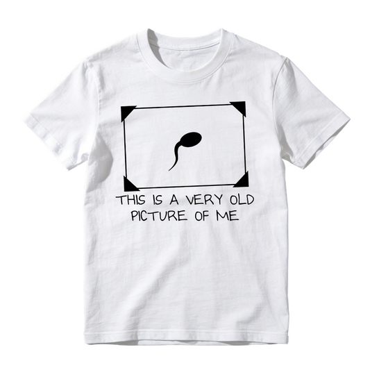 Reproductive Cell Graphic & 'Very Old Picture of Me' Slogan Men's Funny T-Shirt