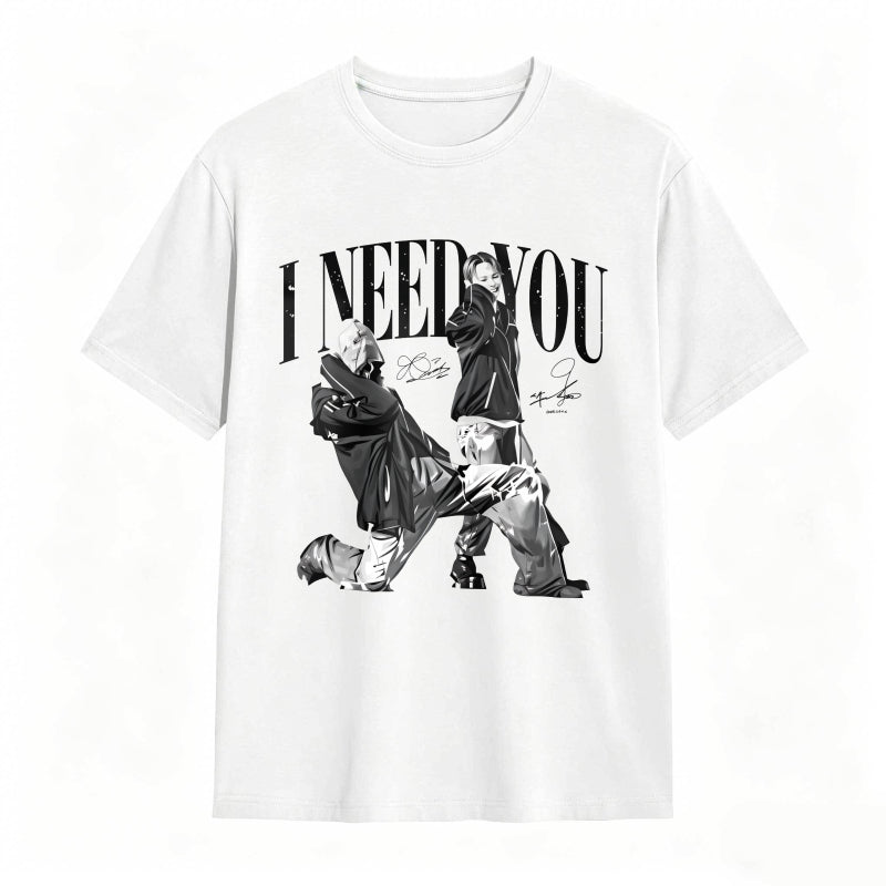 I Need You K-POP World Tour 2026 Vintage Hip Hop Graphic Tee