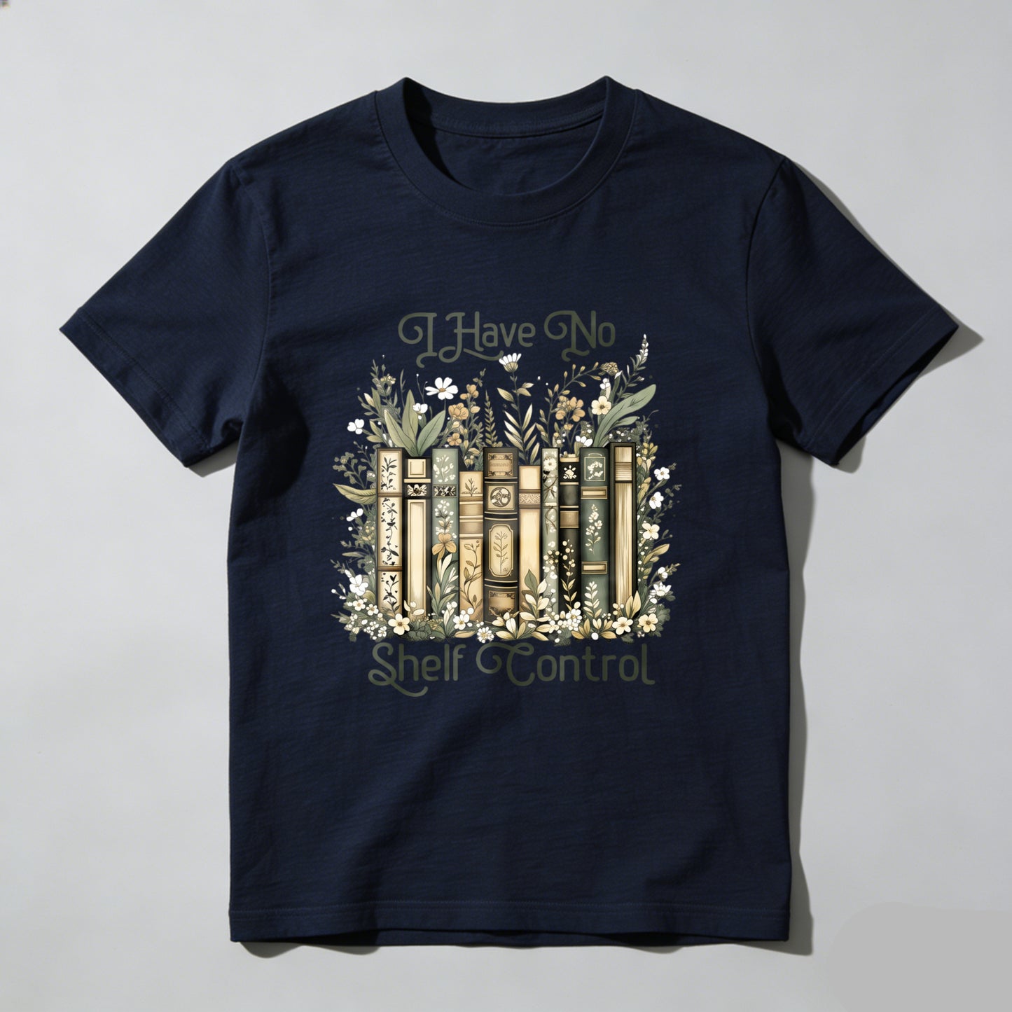 Wardrobecart Bookshelf And Floral Design I Have No Shelf Control Unisex Classic T-shirt