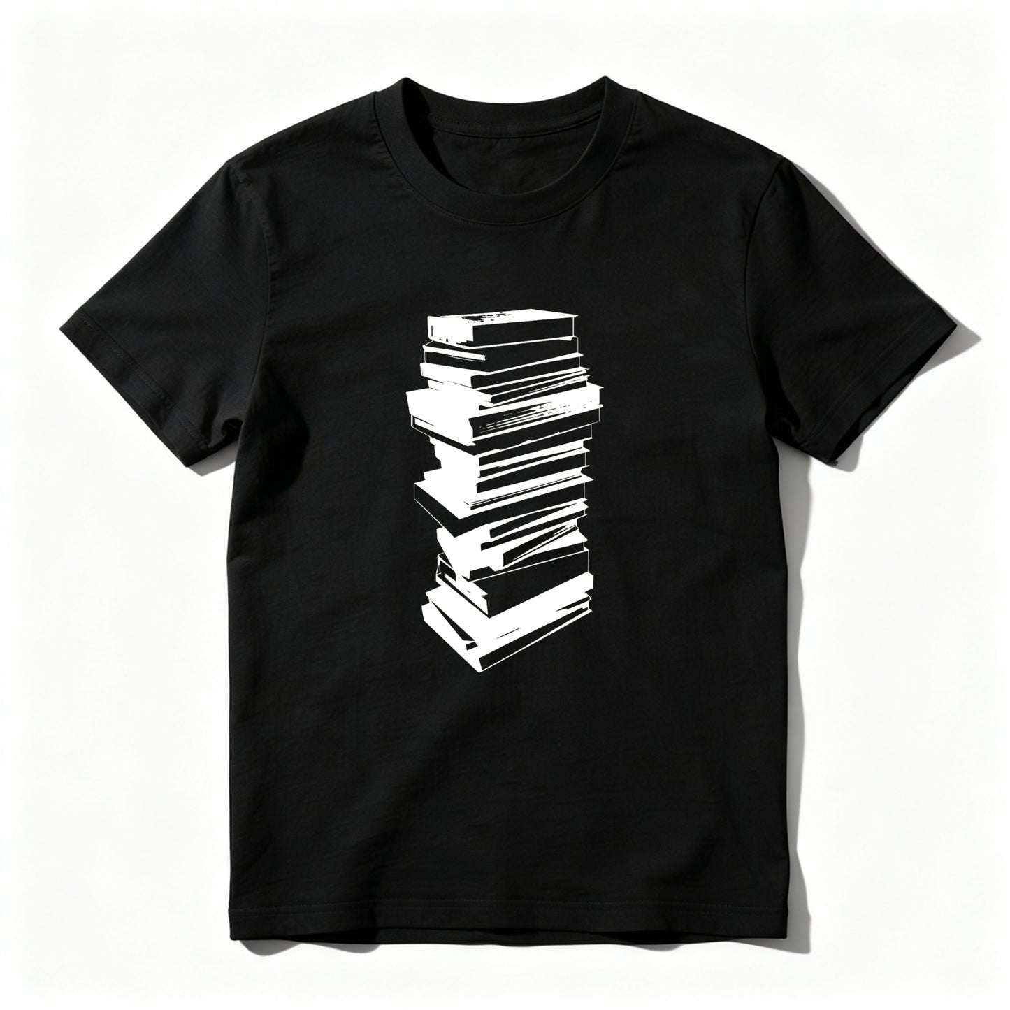Wardrobecart Stacked Books Graphic Design Print Unisex Classic T-shirt