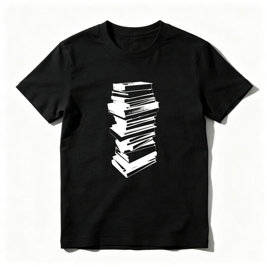 Wardrobecart Stacked Books Graphic Design Print Unisex Classic T-shirt