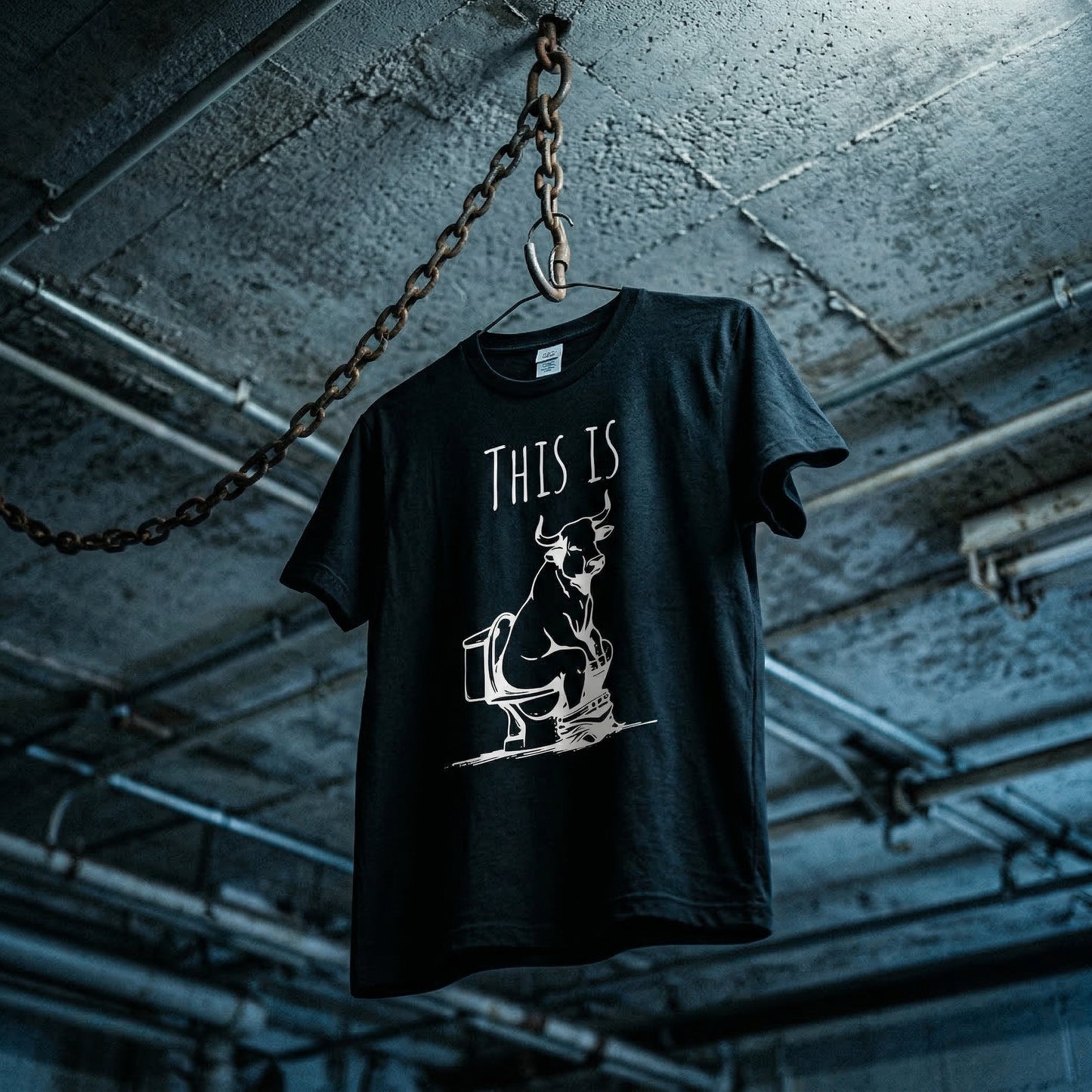 This Is Bull On Toilet Pure Cotton Short Sleeve T Shirt HOT