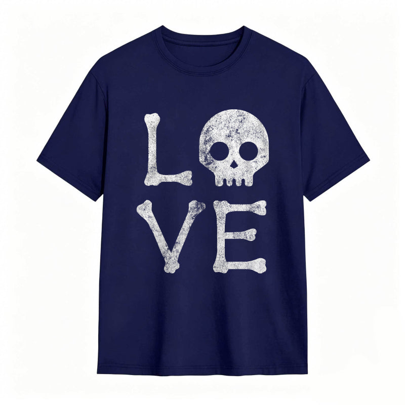 Vintage Love Skull Funny Graphic Tee