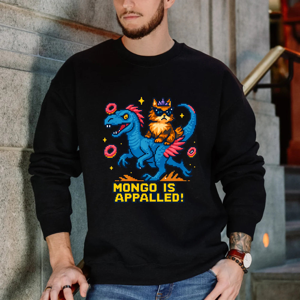 Wardrobecart Dinosaur And Cat With Donuts Mongo Is Appalled Unisex Classic Sweatshirt