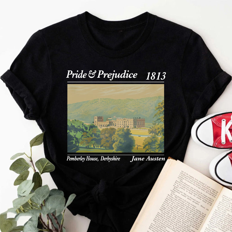 Wardrobecart Pride And Prejudice 1813 Pemberley House Derbyshire Jane Austen Unisex Classic T-shirt