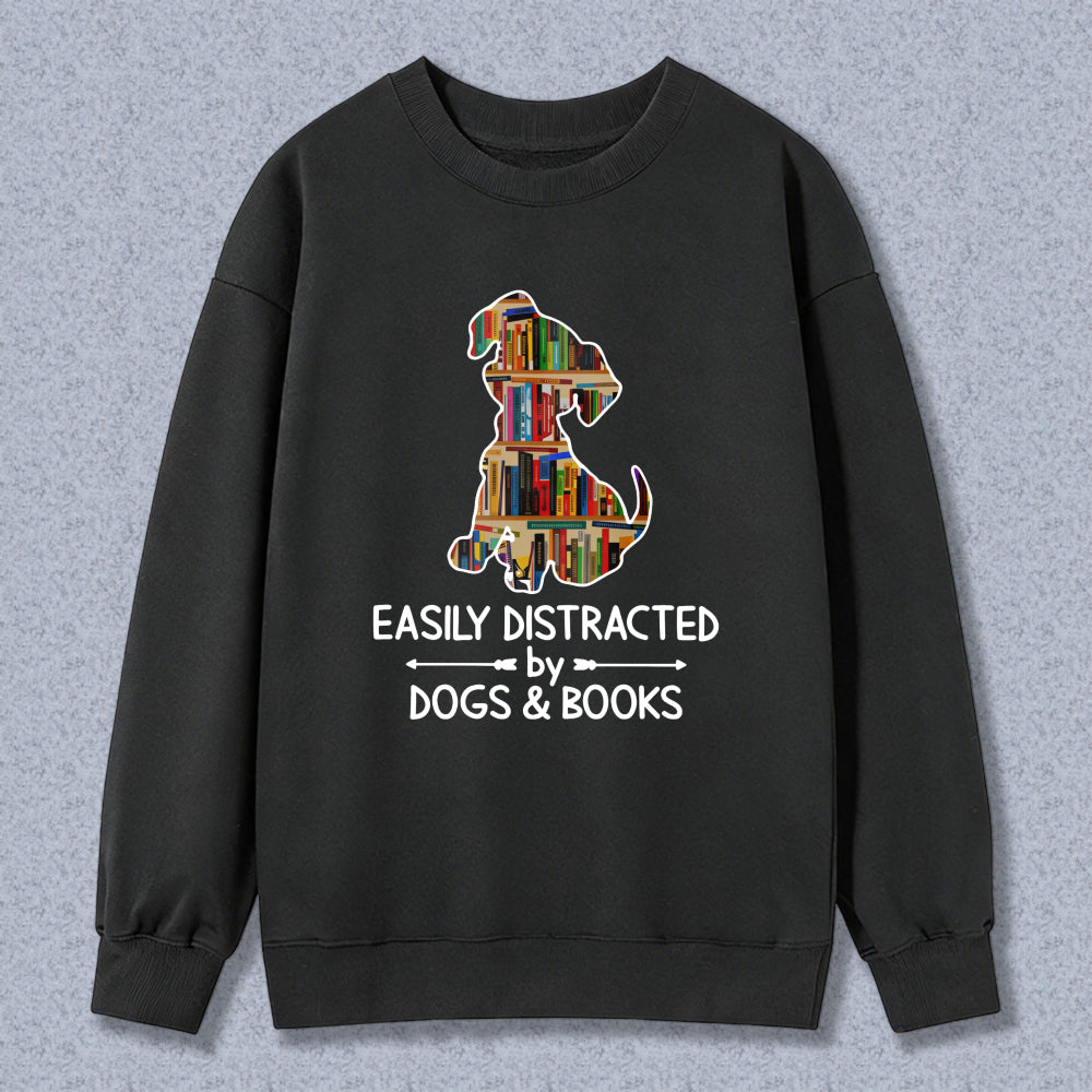 Wardrobecart Dog Made Of Books Easily Distracted By Books Unisex Classic Sweatshirt