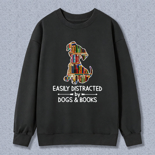 Wardrobecart Dog Made Of Books Easily Distracted By Books Unisex Classic Sweatshirt