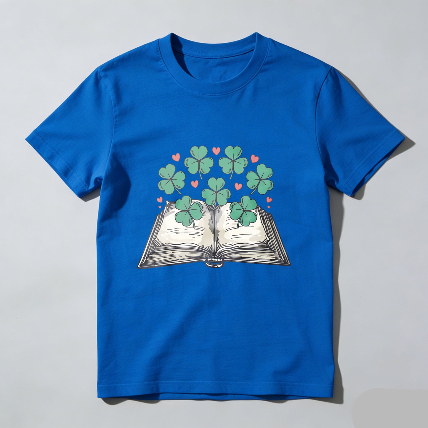 Wardrobecart Open Book With Clover And Hearts Unisex Classic T-shirt