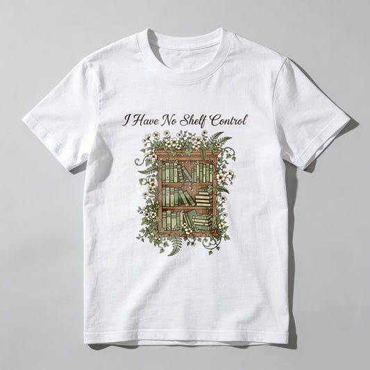 Wardrobecart Bookshelf With Flowers And Books I Have No Shelf Control Unisex Classic T-shirt