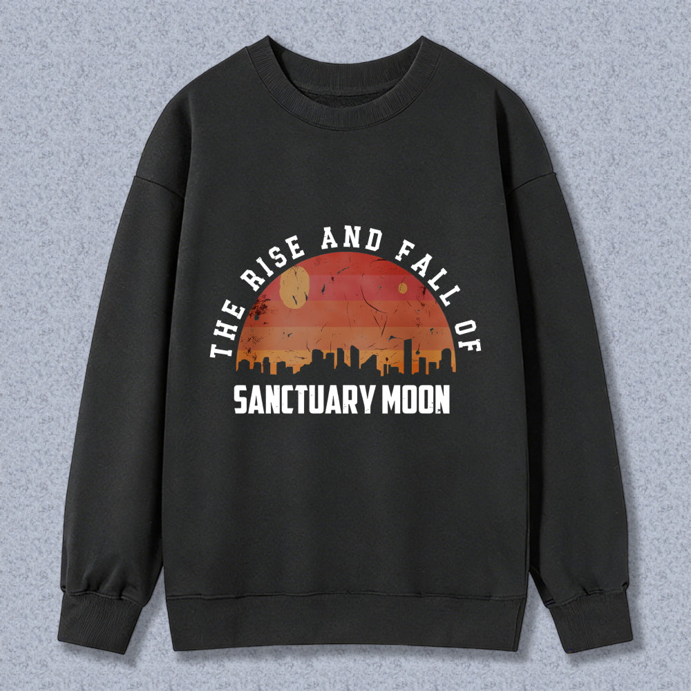 Wardrobecart The Rise And Fall Of Sanctuary Moon Sunset Cityscape Design Unisex Classic Sweatshirt