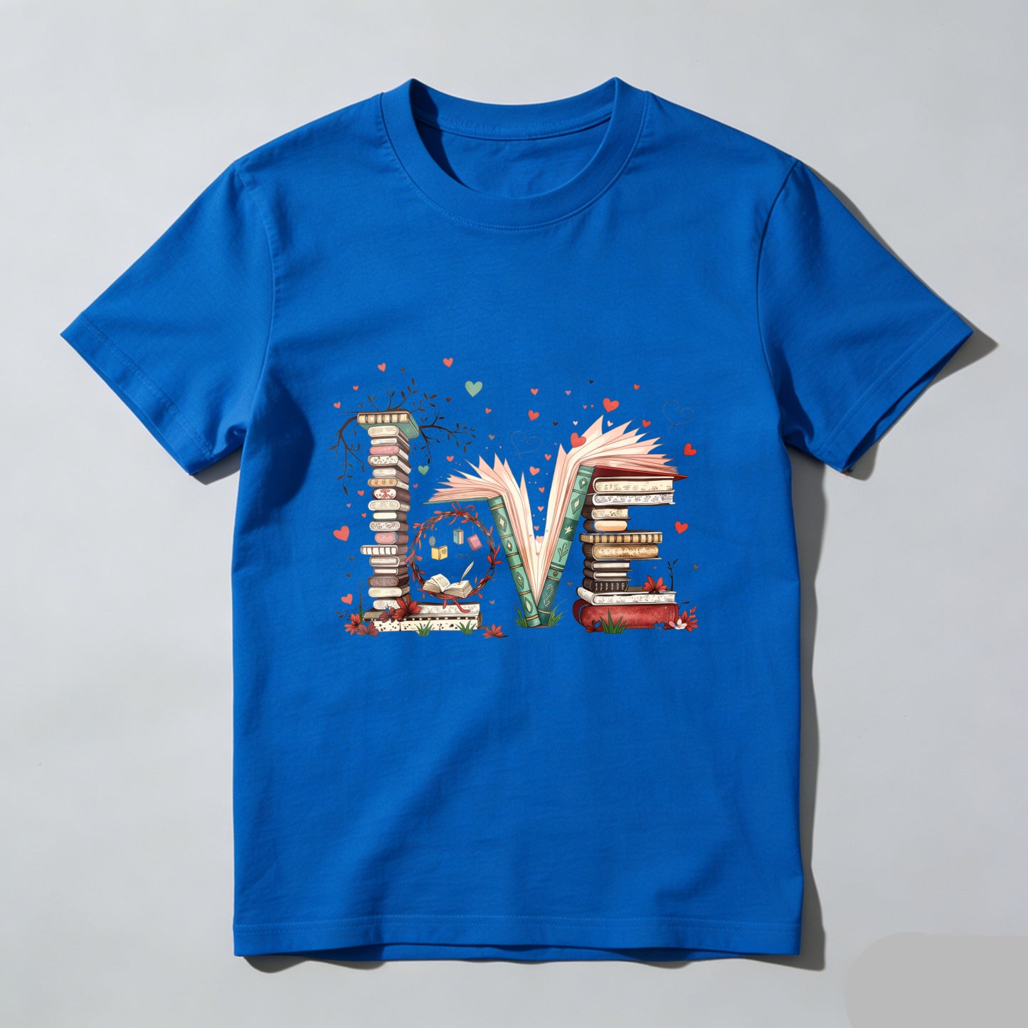 Wardrobecart Love Books Stack Hearts Open Pages Unisex Classic T-shirt