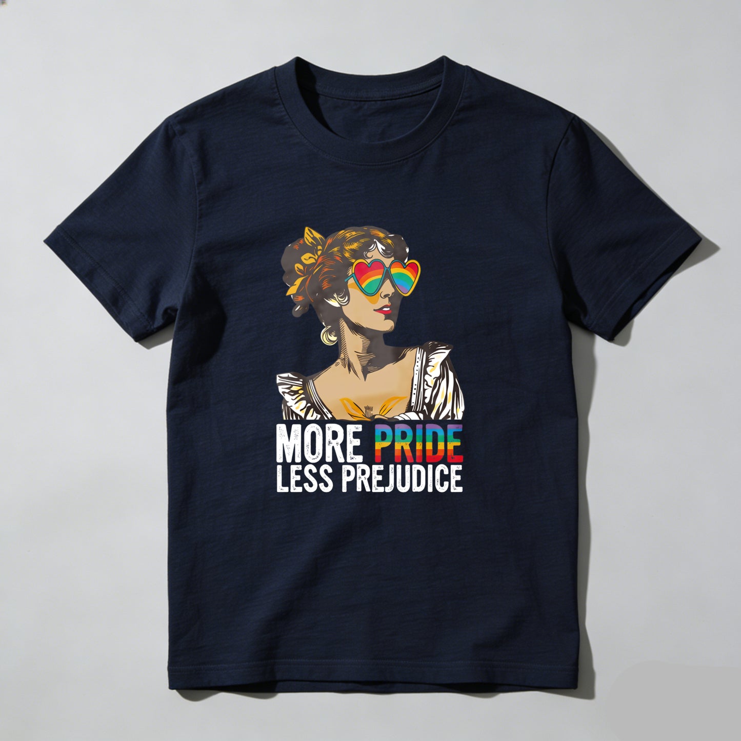 Wardrobecart More Pride Less Prejudice Rainbow Woman Unisex Classic T-shirt