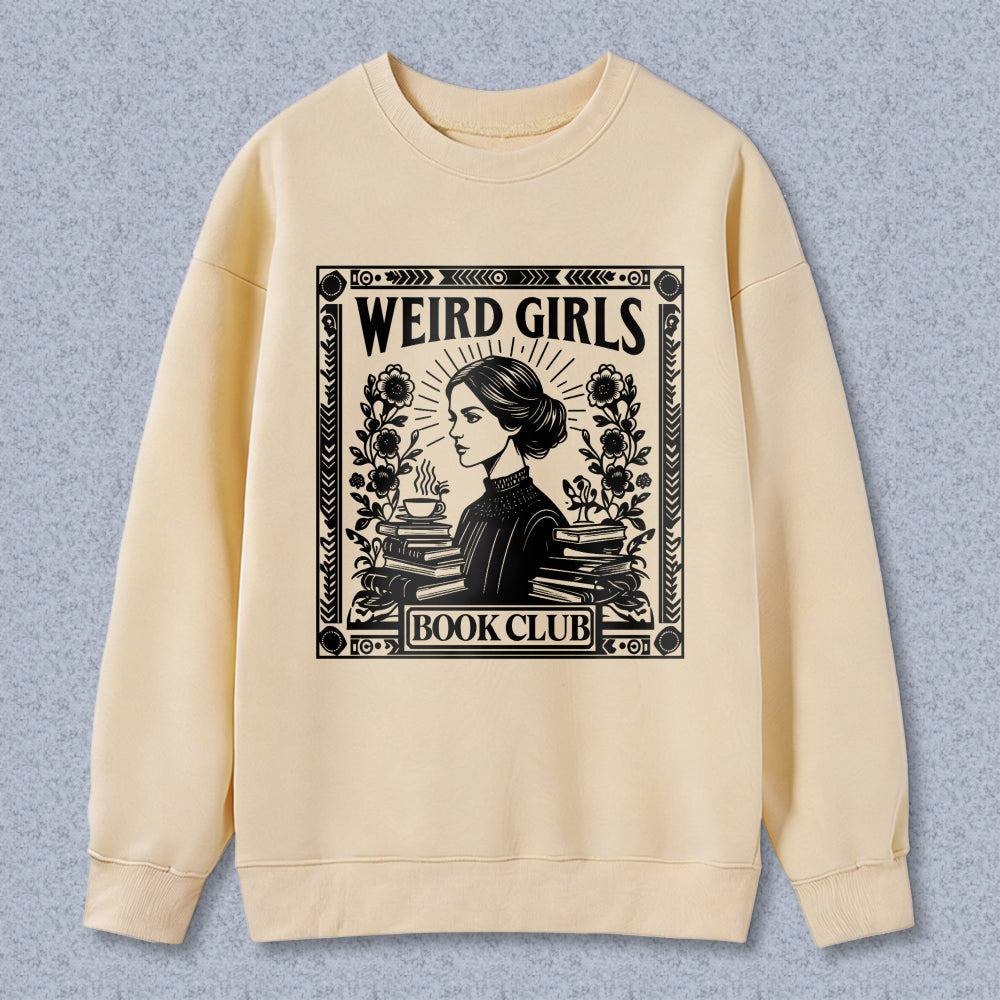 Wardrobecart Weird Girls Book Club Vintage Reading Woman Design Unisex Classic Sweatshirt