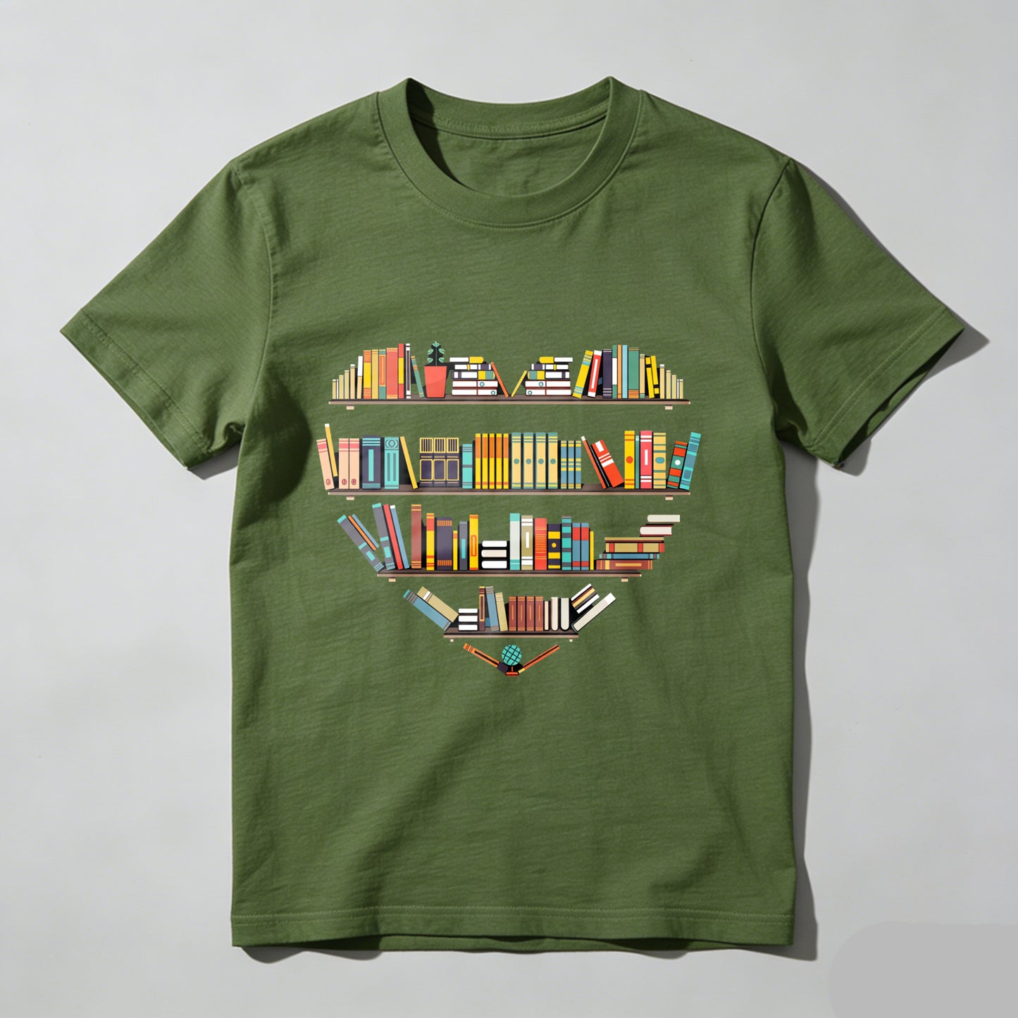 Wardrobecart Bookshelf Design With Colorful Books Unisex Classic T-shirt