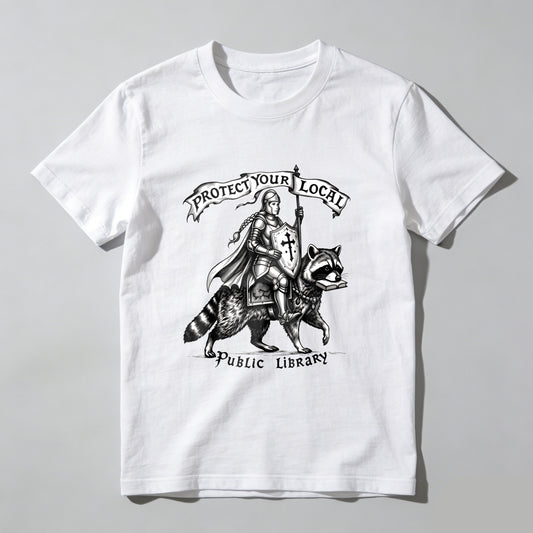 Wardrobecart Knight Riding Raccoon With Sword And Shield Unisex Classic T-shirt