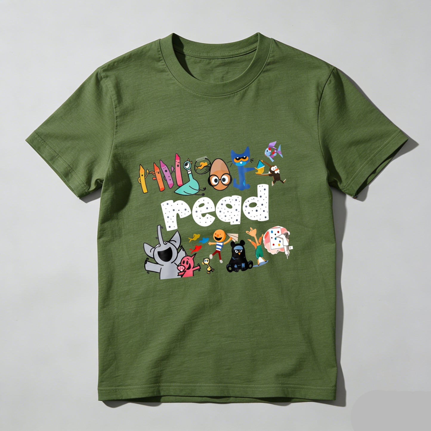 Wardrobecart Read With Colorful Characters And Fun Designs Unisex Classic T-shirt