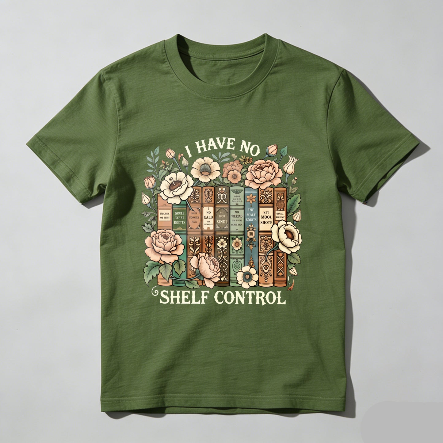 Wardrobecart Floral Bookshelf Design Unisex Classic T-shirt