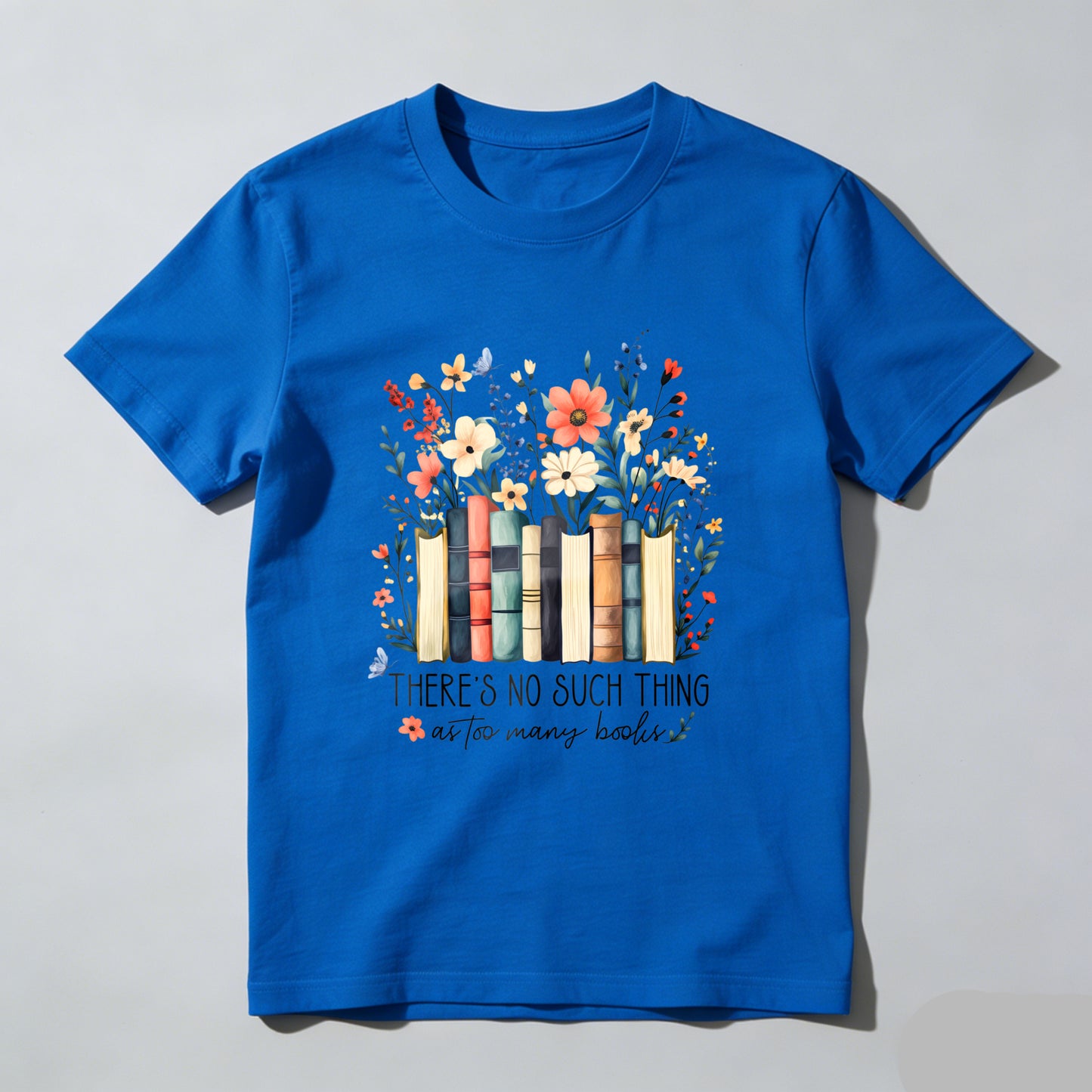 Wardrobecart Books Flowers And Butterflies Pattern Unisex Classic T-shirt