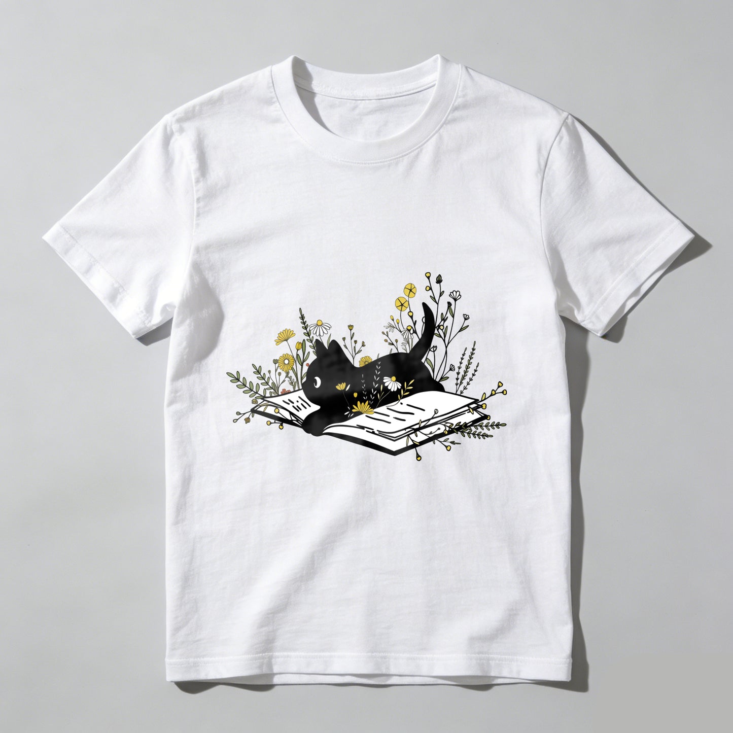Wardrobecart Open Book With Flowers And Leaves Unisex Classic T-shirt