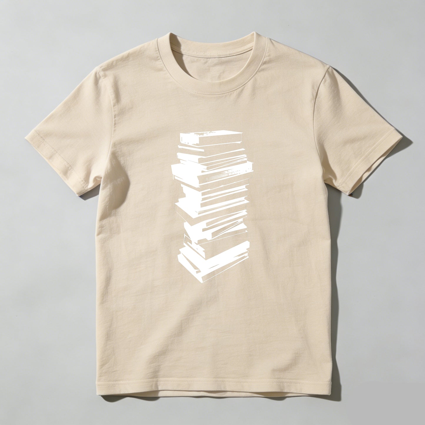 Wardrobecart Stacked Books Graphic Design Print Unisex Classic T-shirt