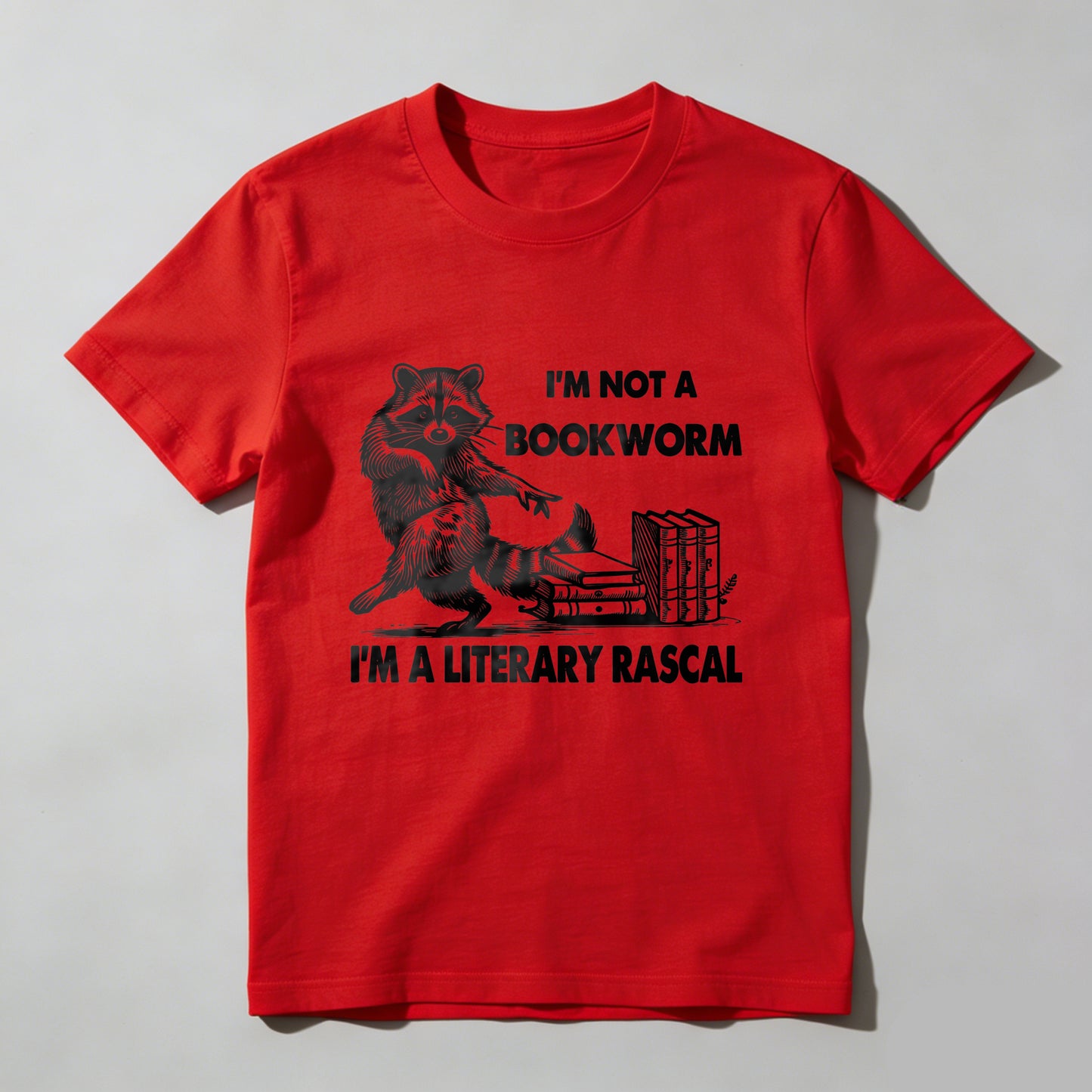 Wardrobecart Raccoon Reading Books With Text Unisex Classic T-shirt