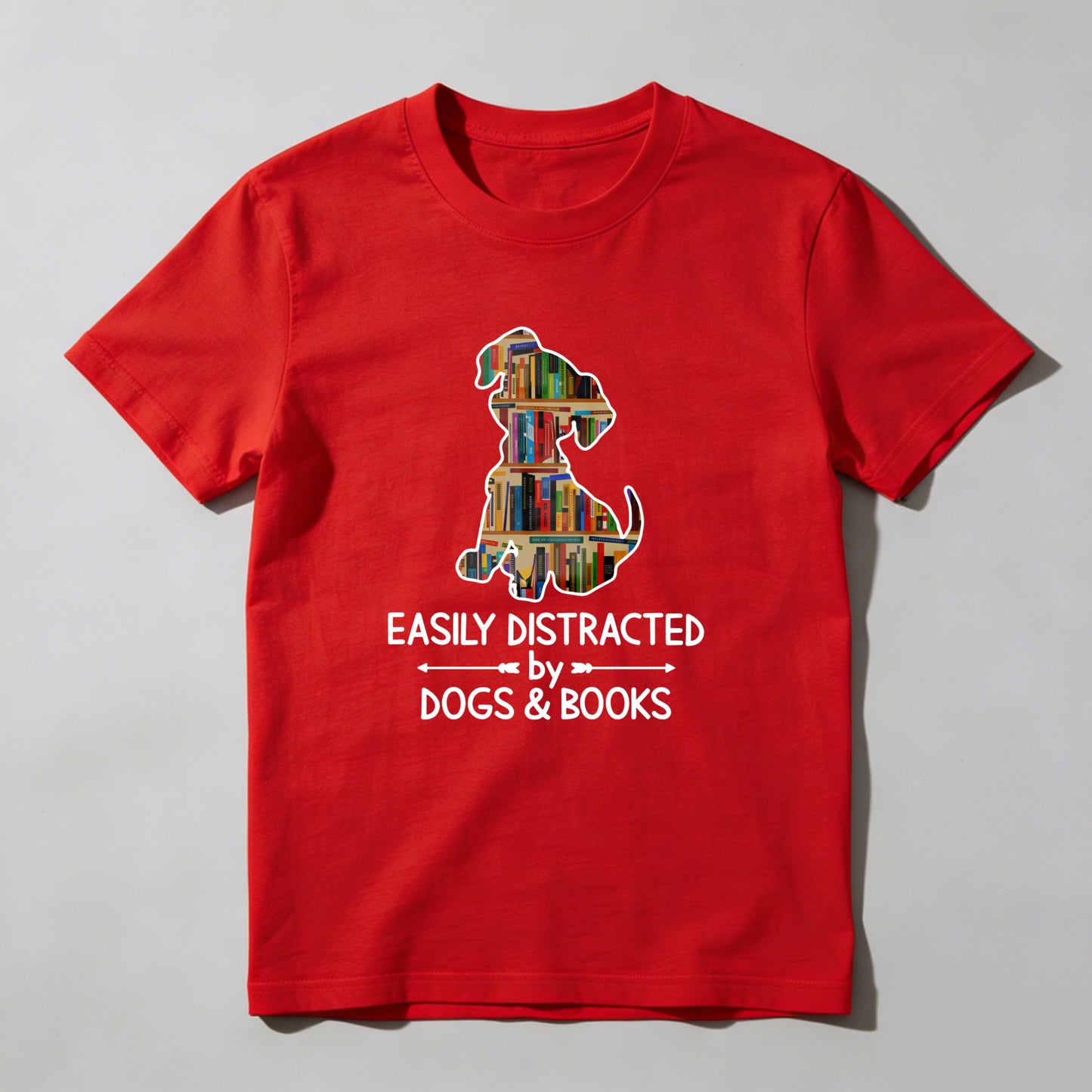 Wardrobecart Dog Made Of Books Easily Distracted By Dogs And Books Unisex Classic T-shirt