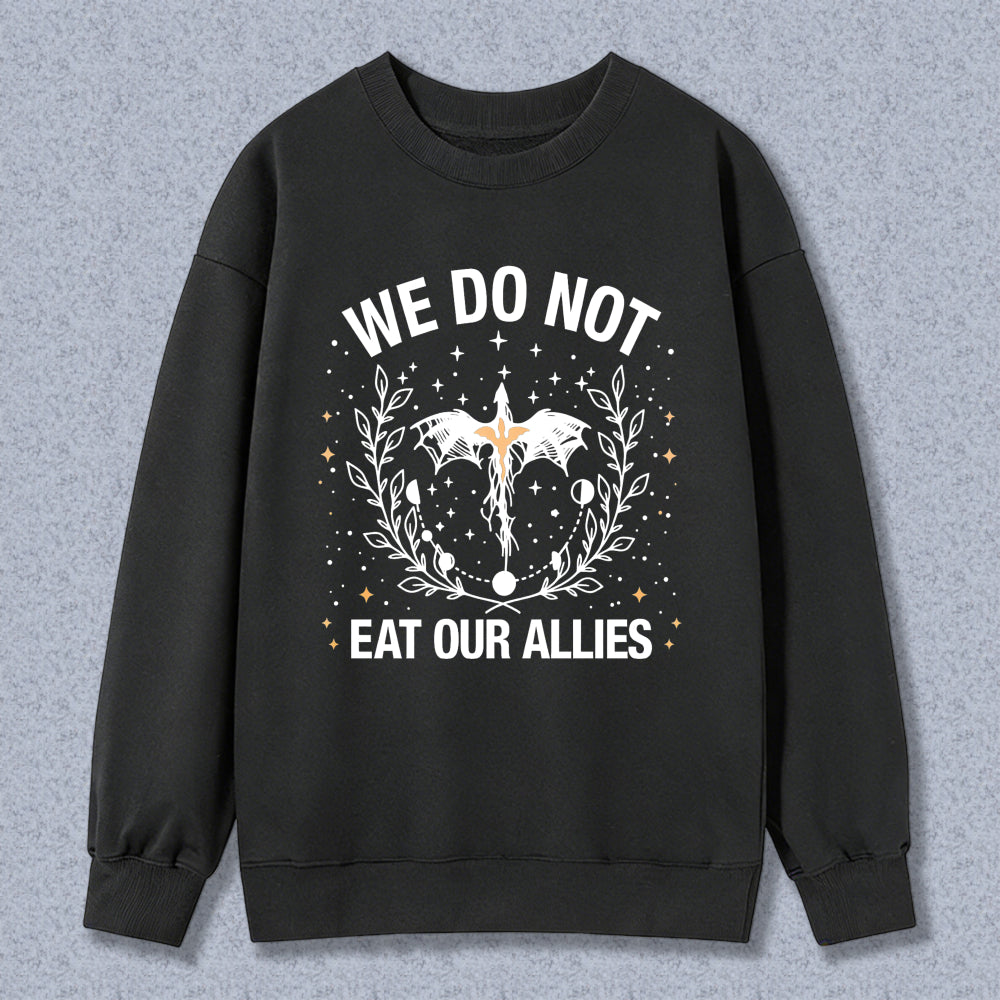 Wardrobecart We Do Not Eat Our Allies Dragon And Moon Design Unisex Classic Sweatshirt
