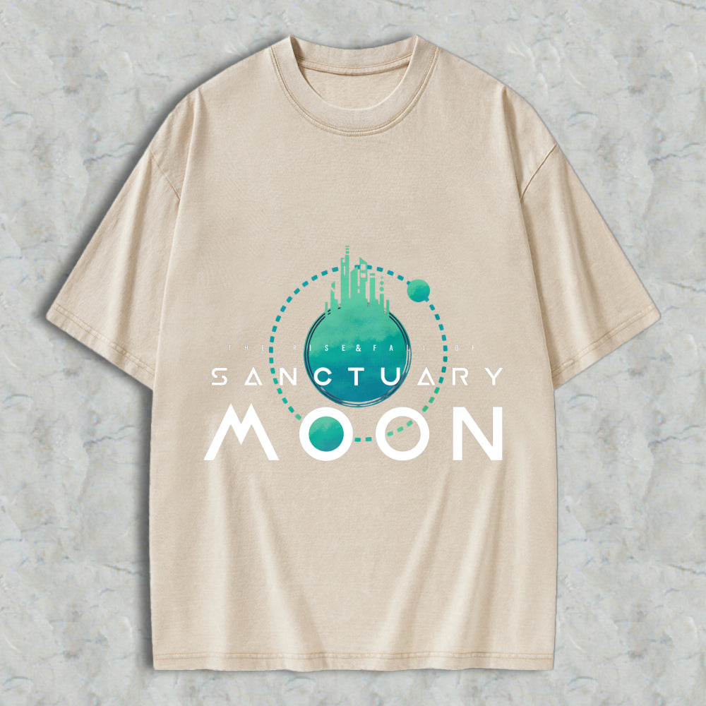Wardrobecart Sanctuary Moon The Rise Fall Of Unisex Washed T-shirt