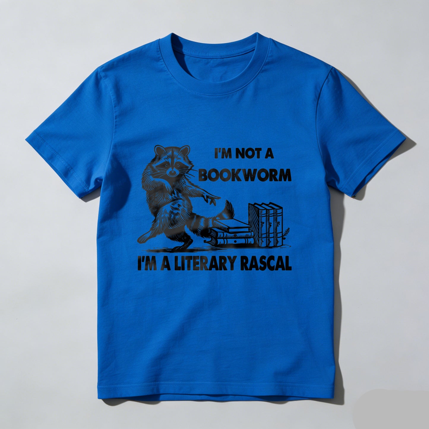 Wardrobecart Raccoon Reading Books With Text Unisex Classic T-shirt