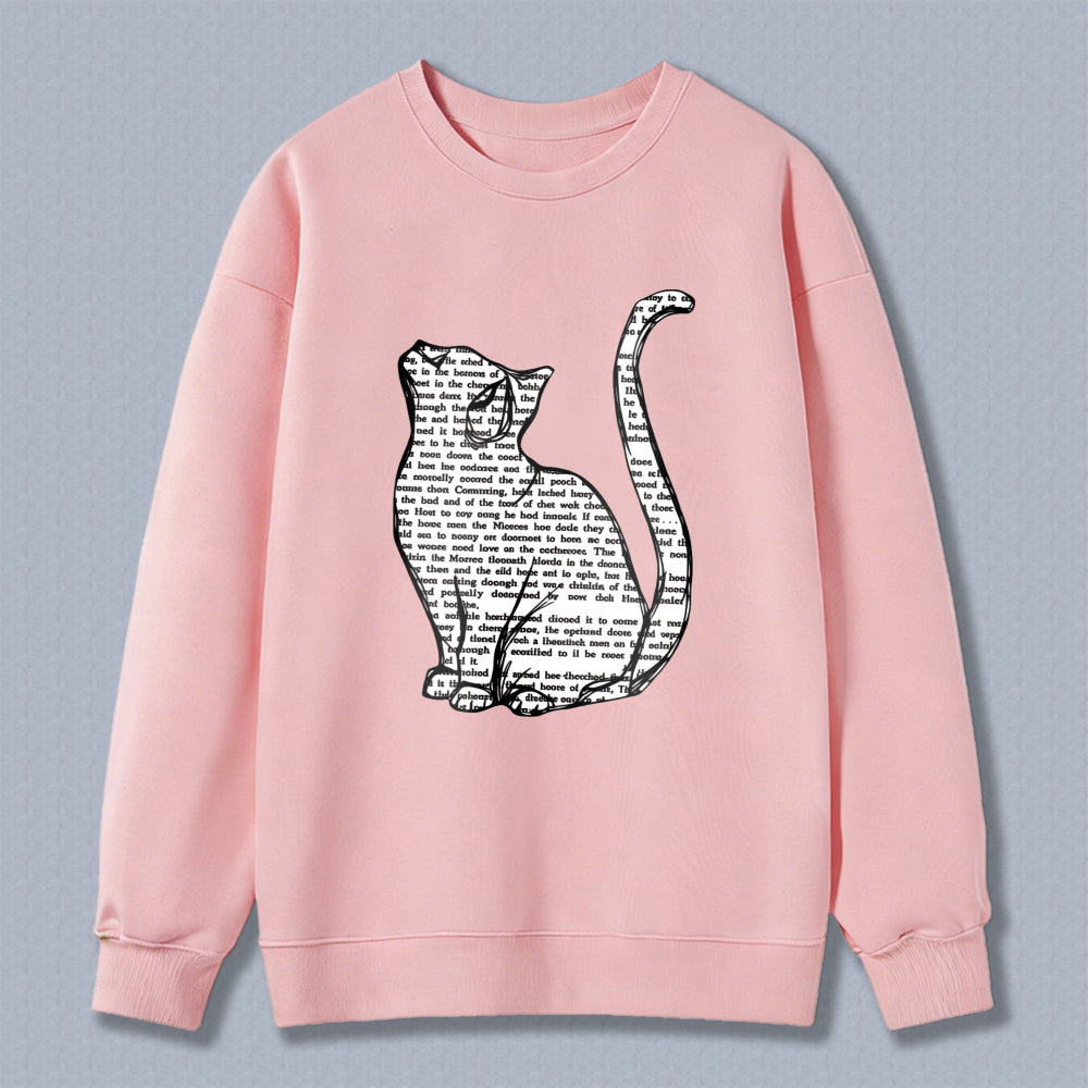 Wardrobecart Cat With Text Pattern Unisex Classic Sweatshirt