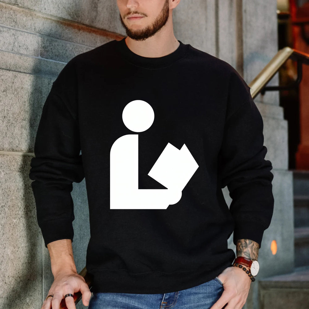 Wardrobecart Reading Person Icon Unisex Classic Sweatshirt
