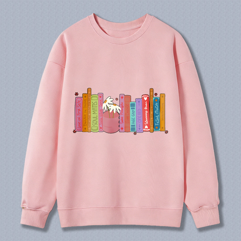 Wardrobecart Bookshelf With Colorful Books And Cupcake Unisex Classic Sweatshirt