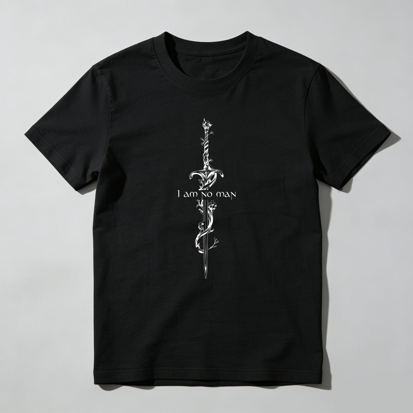 Wardrobecart Sword With Vine And Text I Am No Man Unisex Classic T-shirt