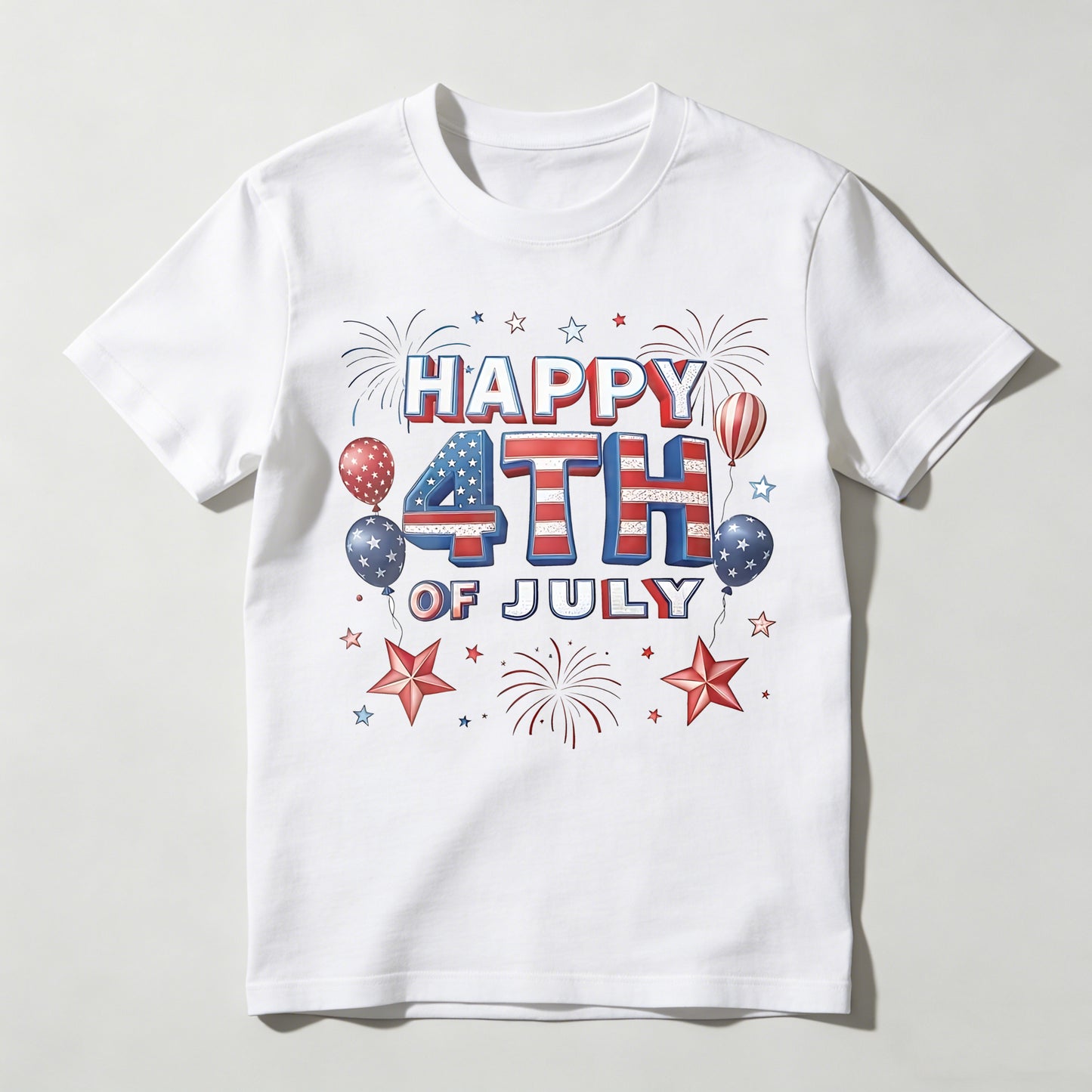 Happy 4th Of July Patriotic Stars And Balloons T-shirt