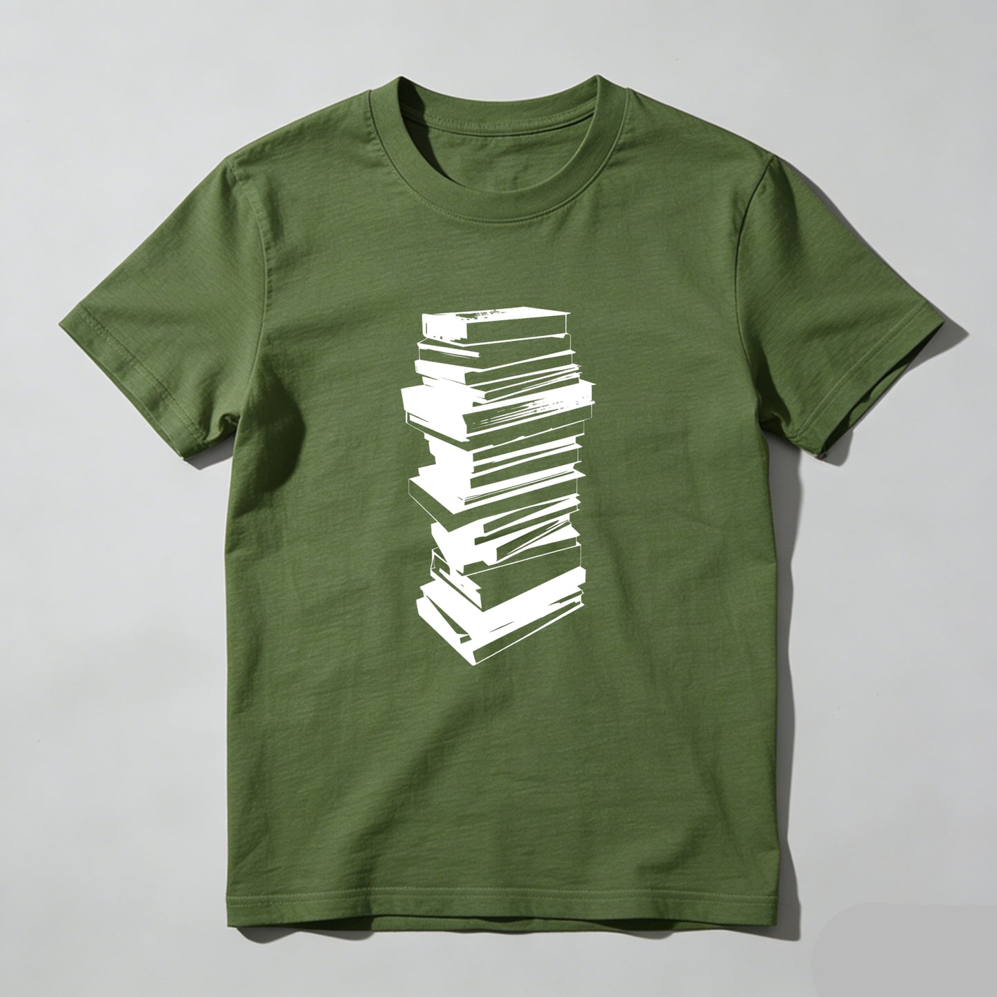 Wardrobecart Stacked Books Graphic Design Print Unisex Classic T-shirt