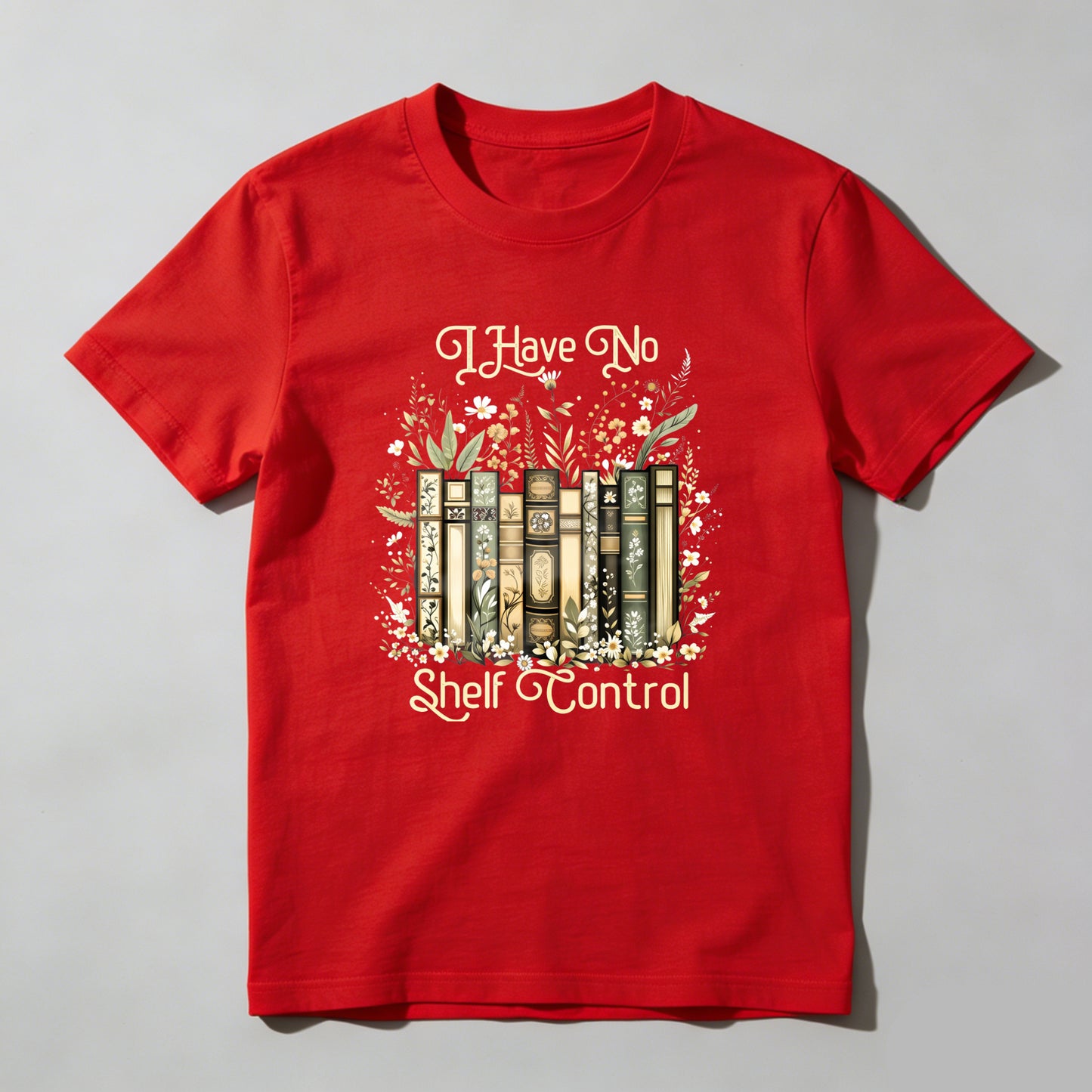 Wardrobecart Books And Flowers Design Pattern Unisex Classic T-shirt