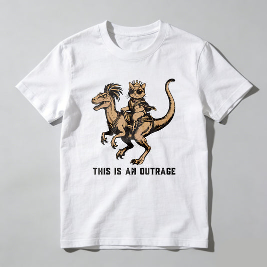 Wardrobecart Cat Riding Dinosaur With Crown And Sword Unisex Classic T-shirt
