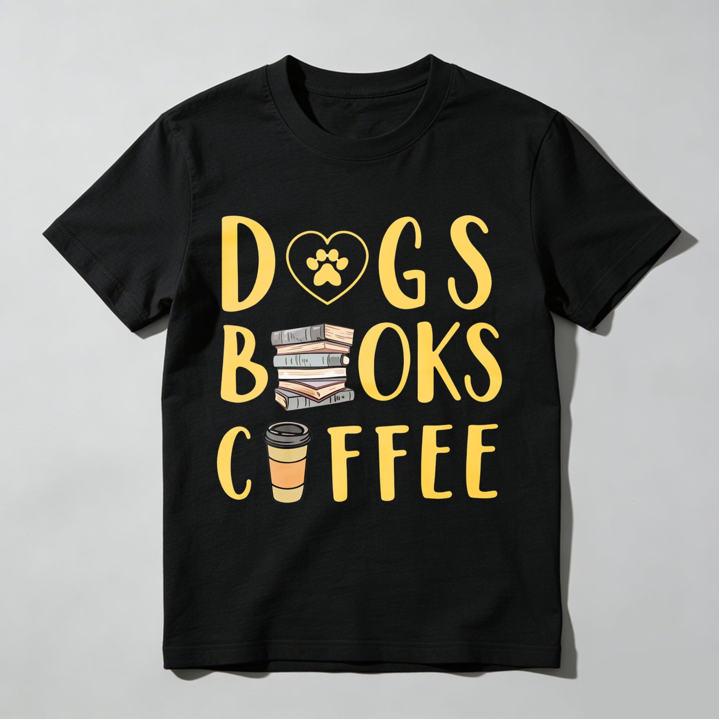 Wardrobecart Dogs Books Coffee Unisex Classic T-shirt