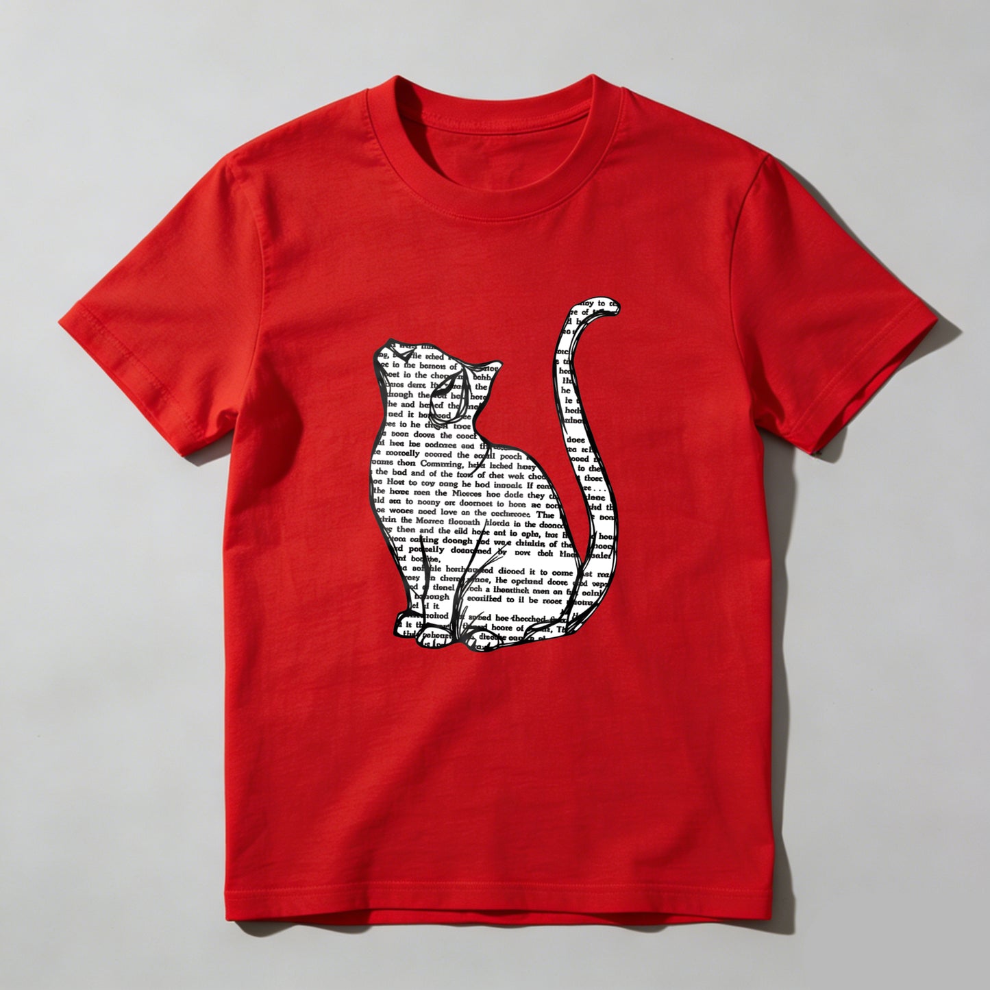 Wardrobecart Cat Silhouette With Text Pattern Unisex Classic T-shirt