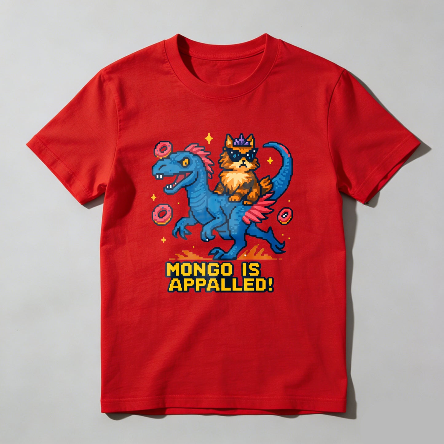Wardrobecart Cat Riding Dragon With Donuts And Stars Unisex Classic T-shirt