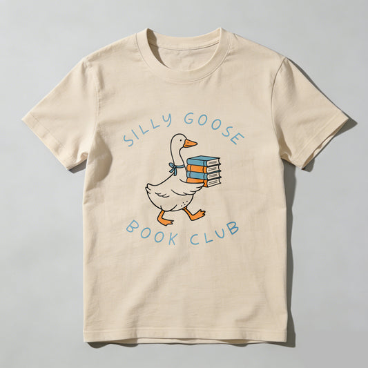 Wardrobecart Silly Goose Book Club Duck With Books Unisex Classic T-shirt