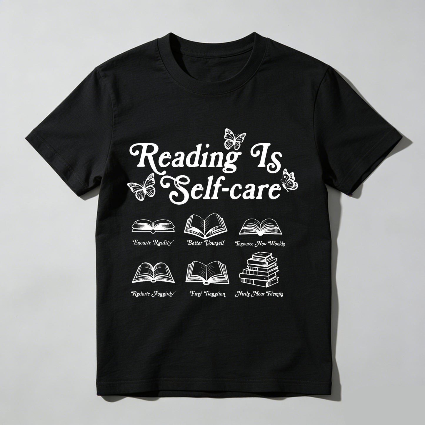 Wardrobecart Reading Is Self Care With Books And Butterflies Unisex Classic T-shirt