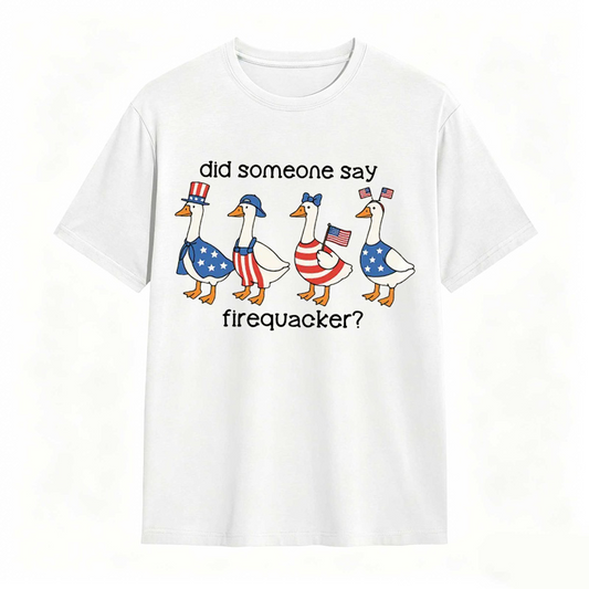 Comfort Colors Firequacker Goose Funny 4th of July Tee